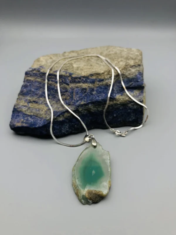 Green Agate Stone Pendant - Image 2